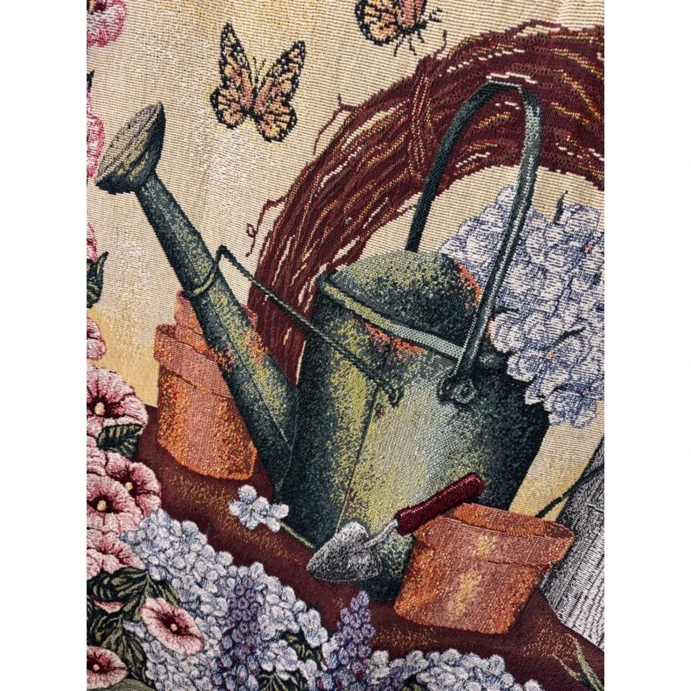Tapestry Throw Blanket 48x60 Multicolor Garden Floral Birdhouse Gift for Mom